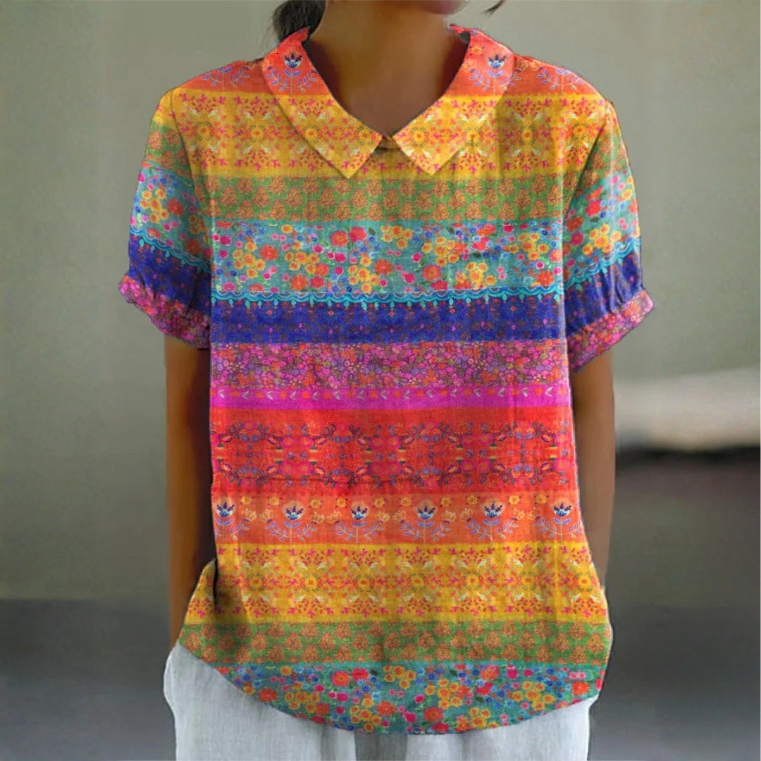 Brooke - Gėlių Dryžuota Bluzonė