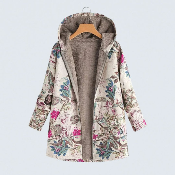 Madelyn - Gėlių Fleece Striukė