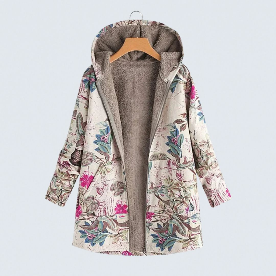 Madelyn - Gėlių Fleece Striukė