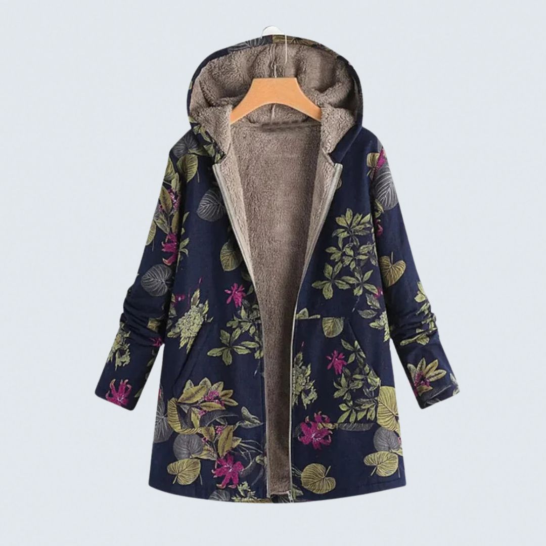Madelyn - Gėlių Fleece Striukė