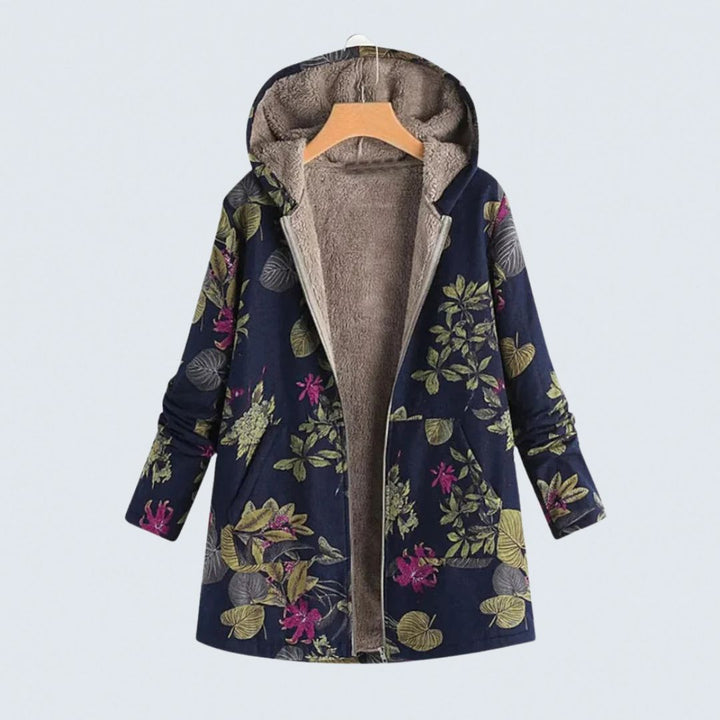 Madelyn - Gėlių Fleece Striukė