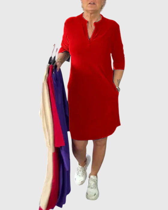Alexandra - Vienodos V-Kaklo Suknelė