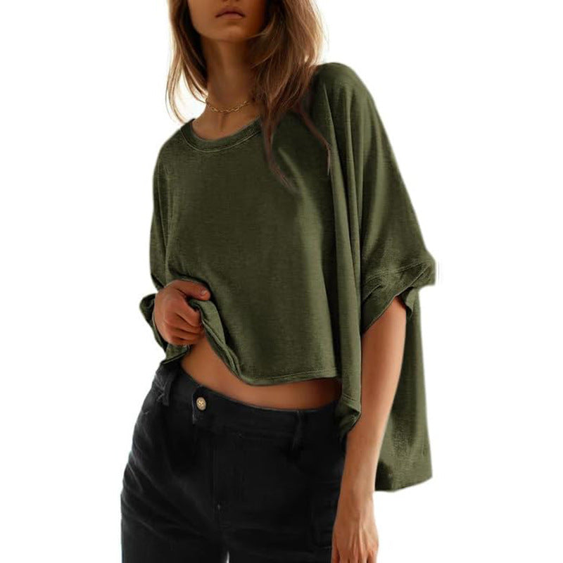 PHOEBE - Moteriška klasikinė oversize laisva marškinėliai