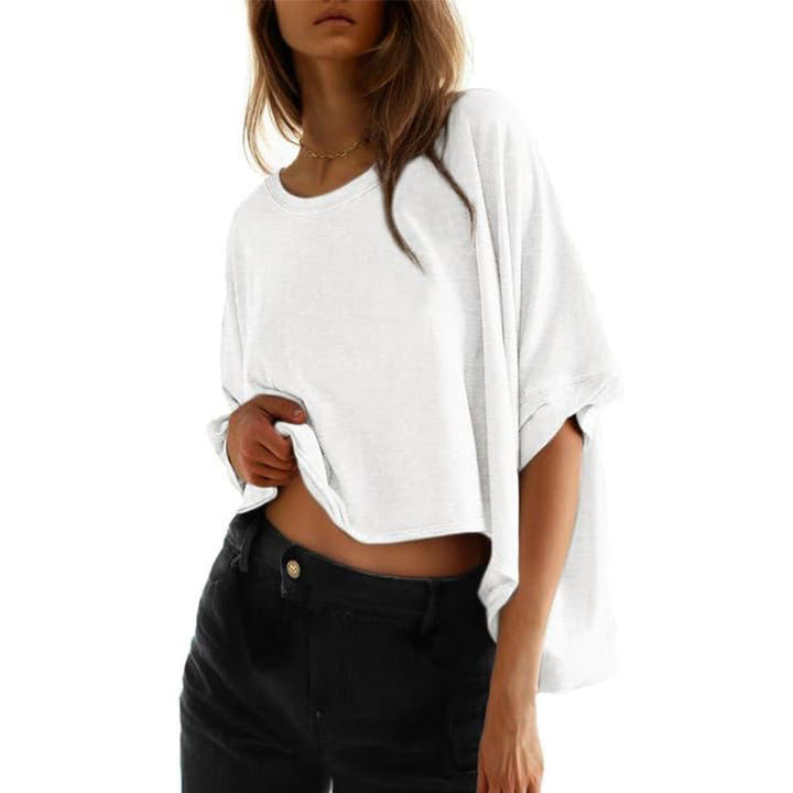 PHOEBE - Moteriška klasikinė oversize laisva marškinėliai