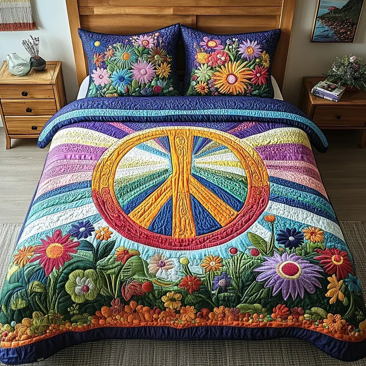 3 dalių siuvinėtas patalynės komplektas – Tie-Dye svajonės