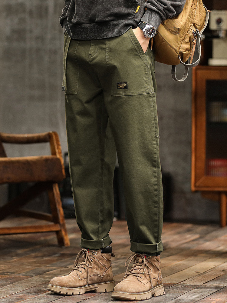 Vyriški vintage stiliaus kasdieniai naudingieji kelnės