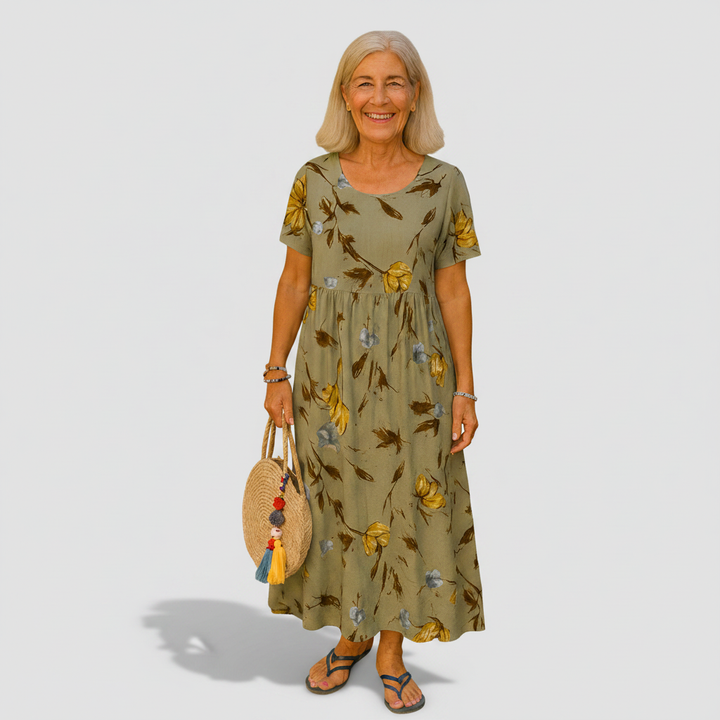 Vivian - Gėlių Maxi Suknelė