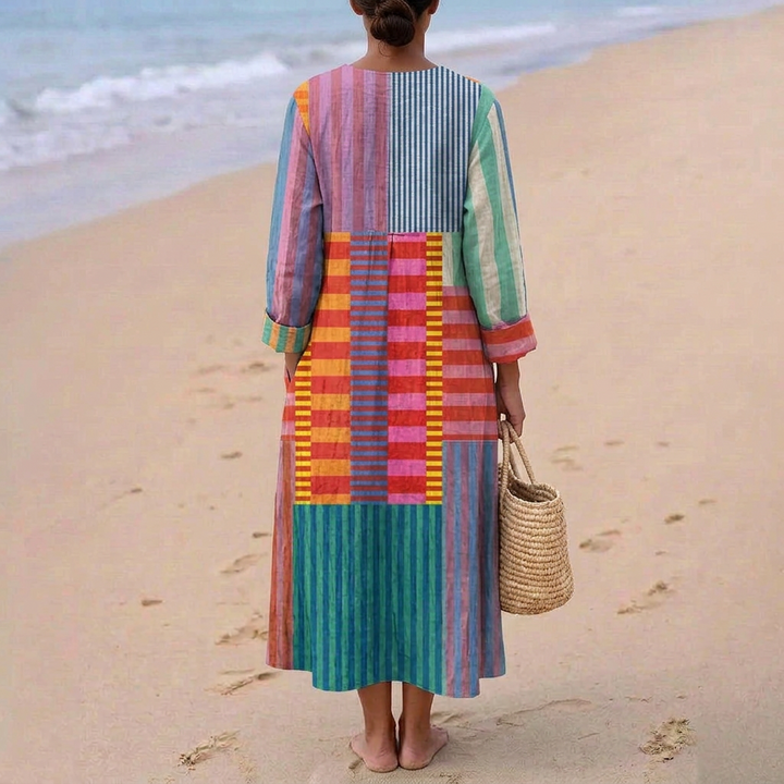 Sara - Multicolor Ilga Suknelė Pataisų