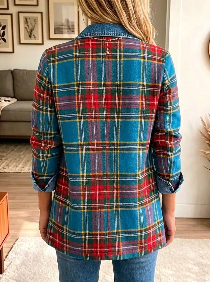 Madison | Tartan Pledas Denim Švarkas