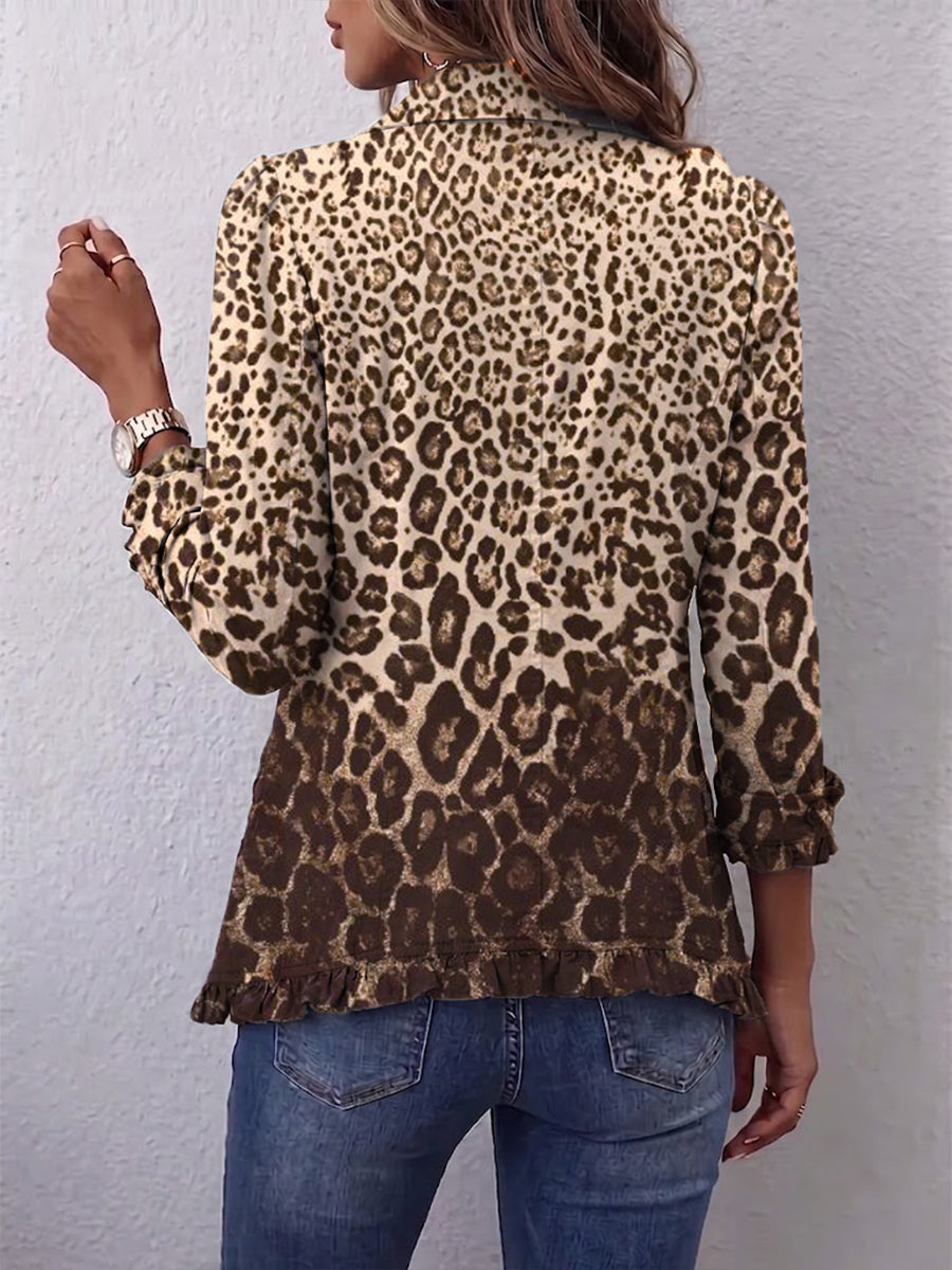 Abigail | Leopardo Rašto Ruffles Striukė