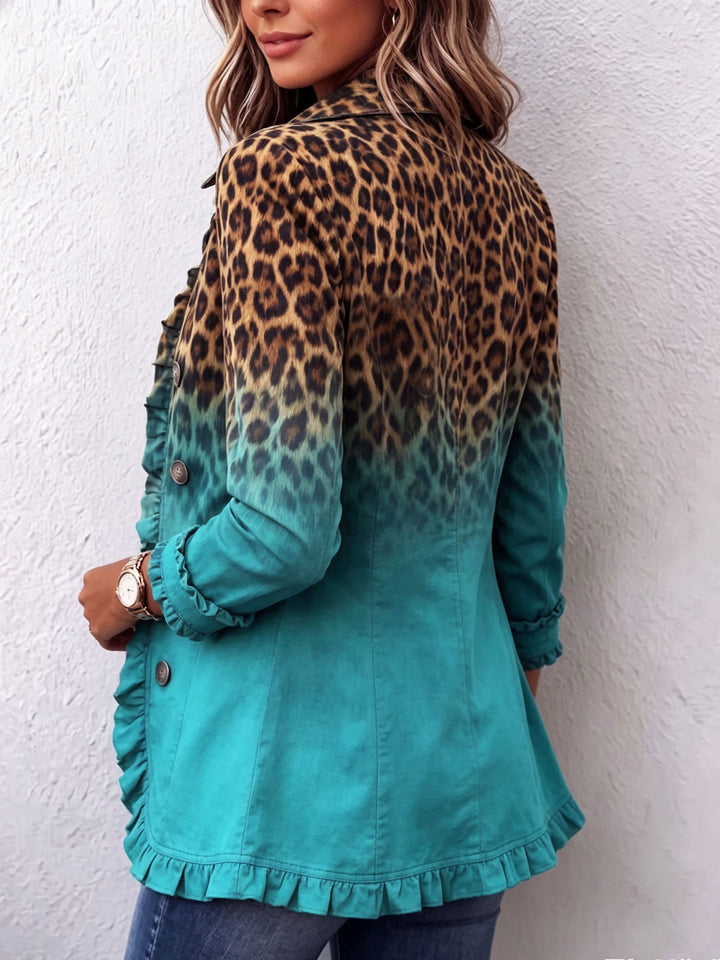 Emma | Leopard Ombre Ruffle Blazer Striukė