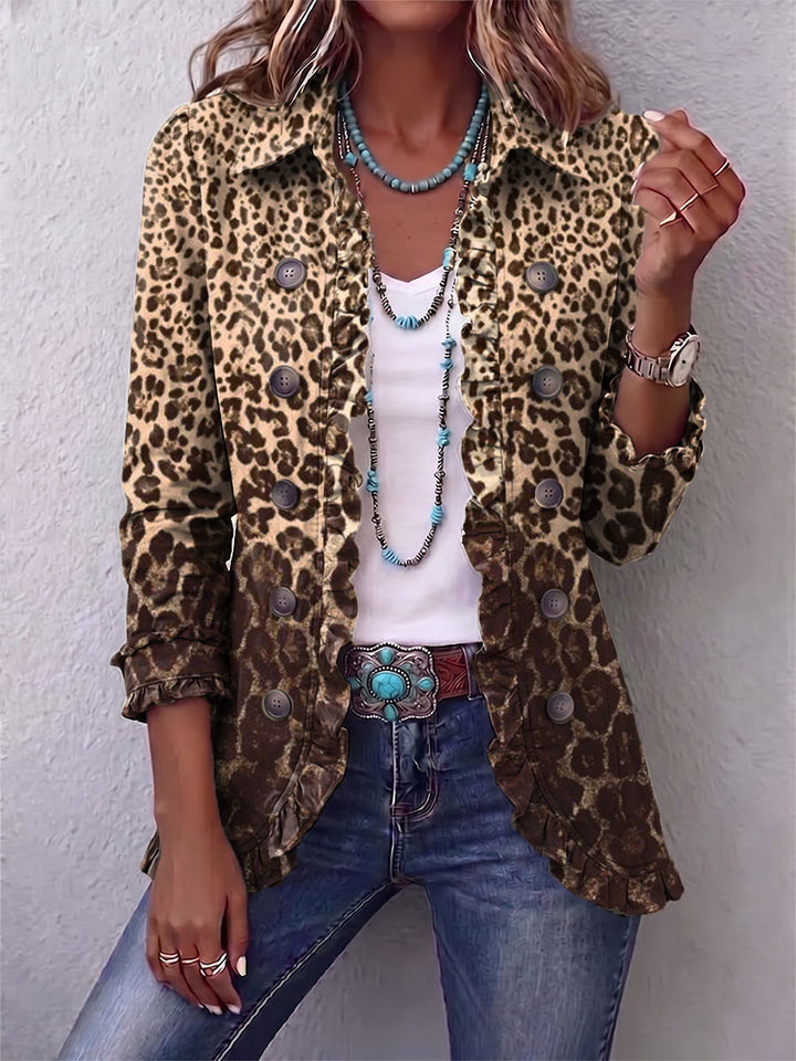 Abigail | Leopardo Rašto Ruffles Striukė