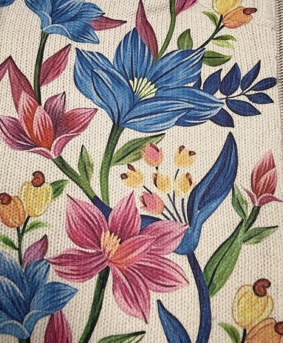 Elise - Botanikos Sodo Gėlių Užtrauktukas Cardigan